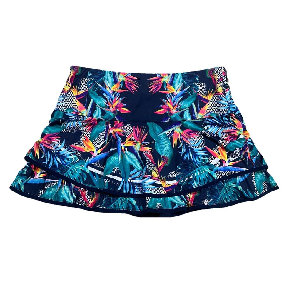 Women's XXL LUCKY IN LOVE Ruffle Tropic Skirt Skort Tennis Pickleball Golf